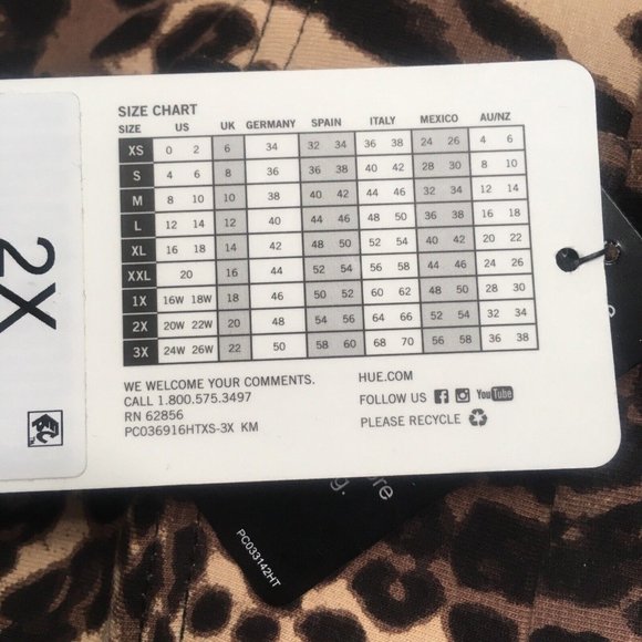 new Size 2XL HUE Women's Essentials BROWN Leopard Cotton Bike Shorts - Picture 4 of 7